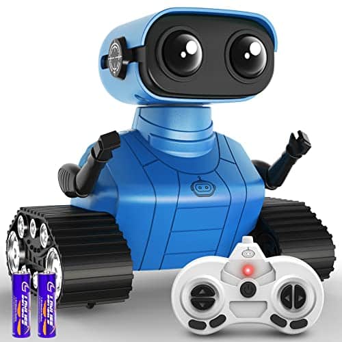Hamourd Robot Toys for Boys Girls, Rechargeable Remote Control Emo Robots with Auto Demonstration, Flexible Head & Arms, Dance Moves, Music, Shining LED Eyes for + Years Old Kids