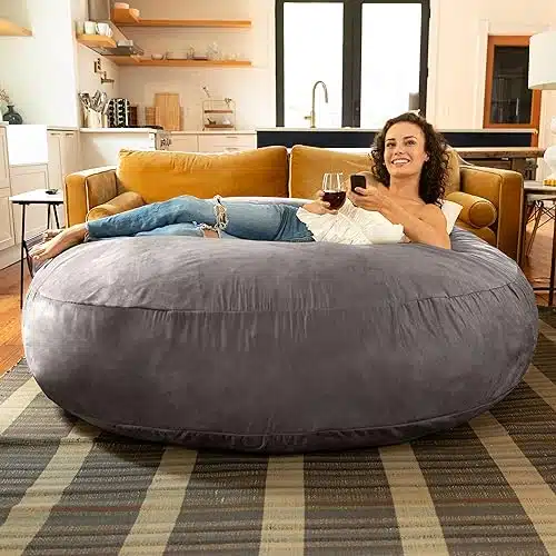 Jaxx Foot Cocoon   Large Bean Bag Chair for Adults, Charcoal