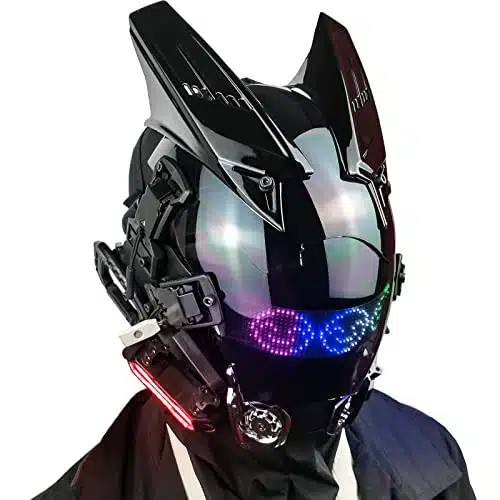 Marikito Cyberpunk Mask Helmet Futuristic Techwear Mask Sci Fi Mask Gothic Mask Cosplay Costume Mask Suitable For Adult Party (Black)