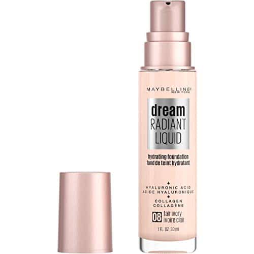 Maybelline Dream Radiant Liquid Medium Coverage Hydrating Makeup, Lightweight Liquid Foundation, Fair Ivory, Count