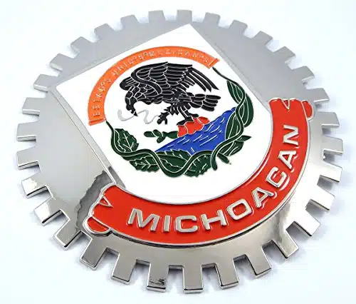 Michoacan Mexico Grille Badge for car Truck Grill Mount Mexican Flag