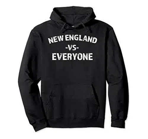New England vs Everyone Distressed Hoodie Sweatshirt