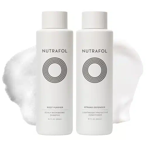 Nutrafol Shampoo and Conditioner, Cleanse and Protect Hair and Scalp, Improves Hair Volume, Strength and Texture, Physician formulated for Thinning Hair, Color Safe   Fl Oz Bottle
