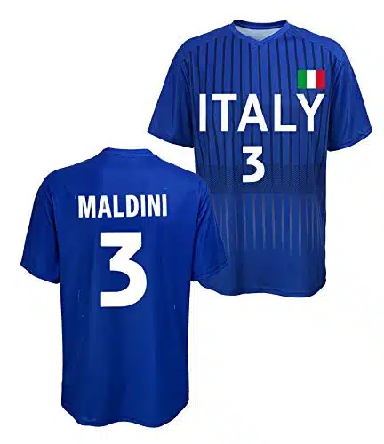 Paolo Maldini Italy National Team Fan Jersey (Large) Blue