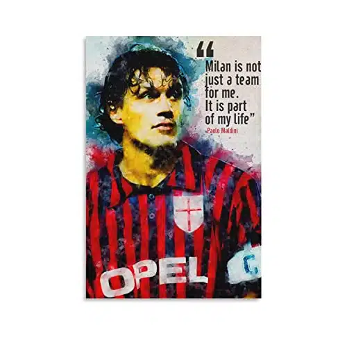 Paolo Maldini Italy Poster Canvas Art Poster And Wall Art Picture Print Modern Family Bedroom Decor Posters xinch(xcm)