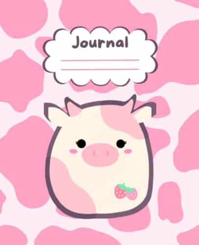 Pink Strawberry Cow Squishmallow Journal Notebook Diary Squish for Kids Teens and Adults