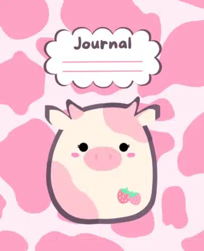 Pink Strawberry Cow Squishmallow Journal Notebook Diary Squish for Kids Teens and Adults
