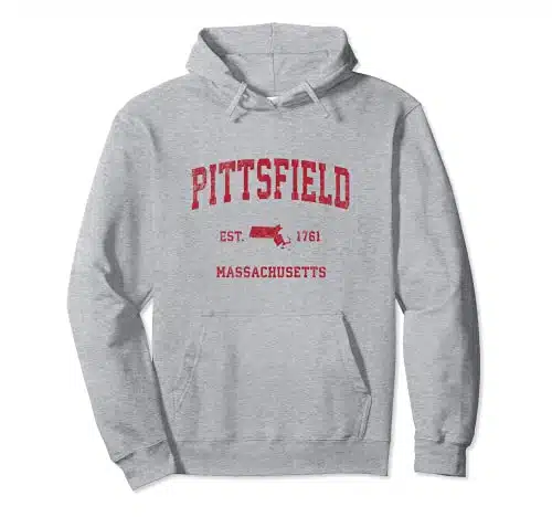 Pittsfield Massachusetts MA Vintage Sports Design Red Print Pullover Hoodie