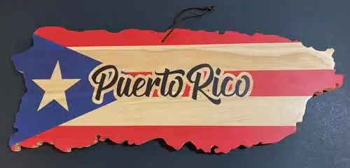 Puerto Rico flag Shaped Wooden Cutting Board and Puerto Rican Decorative Display Tray Wall Decoration Home Decor Boricua Island Pride at Every Event Party Celebrate