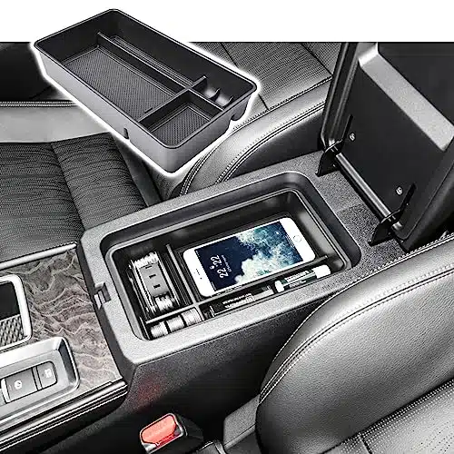 RUNROAD Center Console Organizer Tray Compatible with Nissan Altima Accessories, Insert Armrest Tray Secondary Storage Box Coin Holder Console Tray, Black