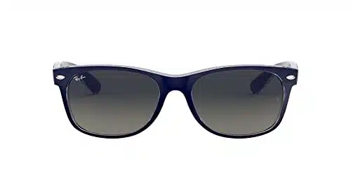 Ray Ban RBNew Wayfarer Square Sunglasses, Matte Blue On TransparentLight Grey Gradient Dark Grey, mm