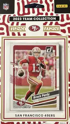 San Francisco ers Donruss Factory Sealed Card Team Set with Brock Purdy, Christian McCaffrey and George Kittle Plus