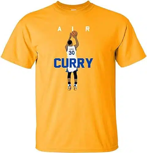 Shedd Shirts Gold State Curry Air Pic T Shirt Adult Large