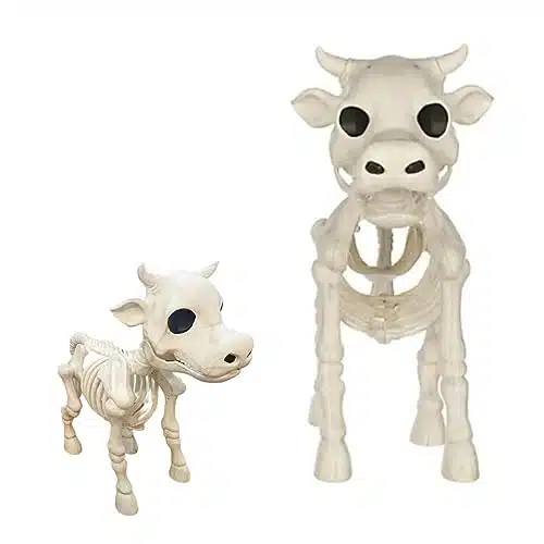 Skeleton Cow, Halloween Skeleton Animals, Animal Skeletons Decorative Prop Skeleton Cow Halloween Decor, Cow Skeleton for Foot Skeleton