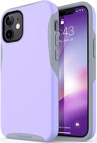 TEAM LUXURY Case Compatible with iPhone ini , Heavy Duty Shockproof Hybrid Protective Phone Cover (Lavender PurpleGray)