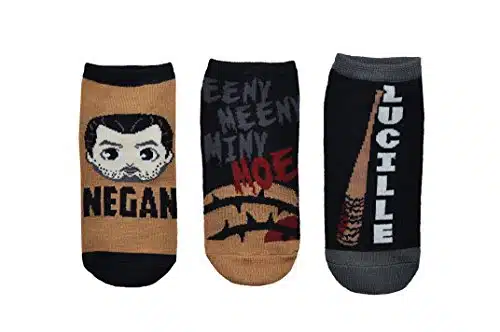 The Walking Dead Lowcut Socks (Pair)   Negan, Lucille No Show   Fits Ladies Shoe