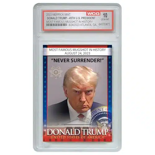 Trump Mugshot Collector Trading Card   Graded Gem Mint   Trump Collectibles, Trump Gifts, Trump , Perfect Patriotic & Political Donald Trump Gifts. Proudly Made in America!