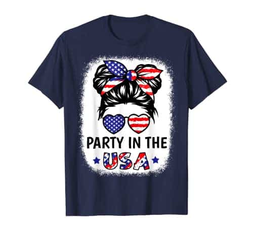 American Flag Party In USA th July Patriotic Kids Teen Girl T Shirt