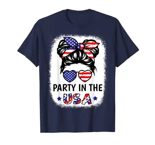 American Flag Party In USA th July Patriotic Kids Teen Girl T Shirt
