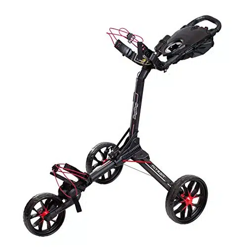 Bag Boy Nitron heel Golf Push Cart, Easy Step Open and Fold, Scorecard Console, Beverage Holder, Mobile Device Holder, Handle Mounted Parking Brake