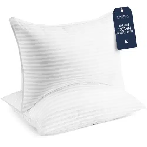 Beckham Hotel Collection Bed Pillows Standard  Queen Size Set of   Down Alternative Bedding Gel Cooling Pillow for Back, Stomach or Side Sleepers