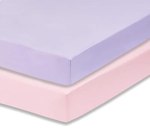 Everyday Kids Pack Fitted Crib Sheets, % Soft Breathable Microfiber Baby Sheet, Fits Standard Size Mattress in x in, Lavender, Pink Nursery Sheet