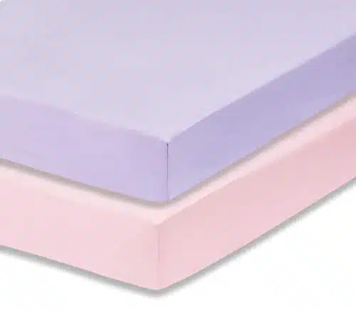 Everyday Kids Pack Fitted Crib Sheets, % Soft Breathable Microfiber Baby Sheet, Fits Standard Size Mattress in x in, Lavender, Pink Nursery Sheet