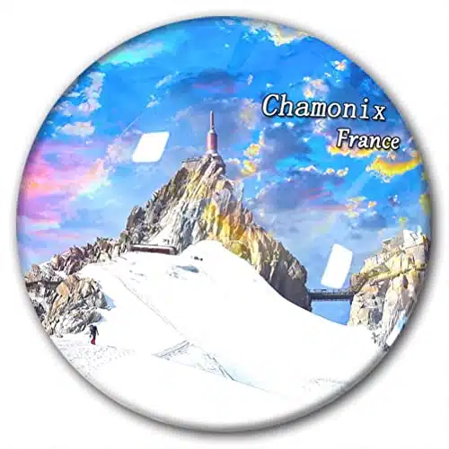 France Chamonix Fridge Magnet Refrigerator Stickers Decorative Magnet Travel Souvenir Crystal Glass