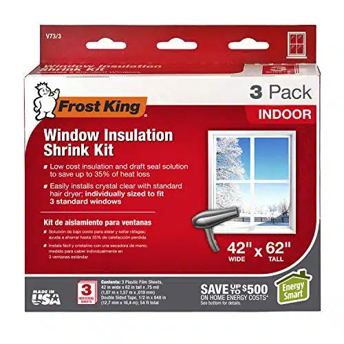 Frost King VH Shrink Window Kit, Indoor, x in, Pack, Clear, Count