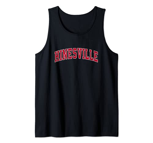 Hinesville Georgia GA Vintage Sports Design Red Design Tank Top