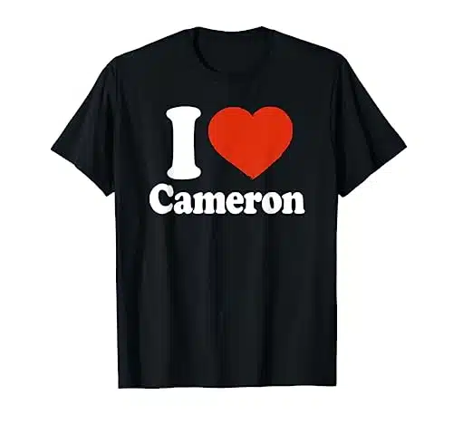 I Love Cameron, I Heart Cameron, Red Heart Valentine T Shirt