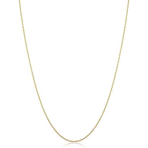 Kooljewelry k Yellow Gold Rope Chain Pendant Necklace (mm, inch)