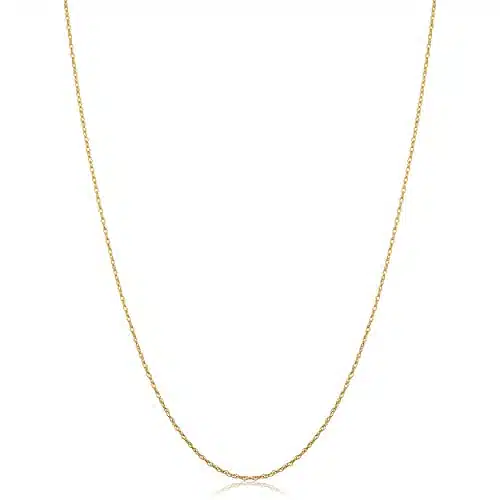 Kooljewelry k Yellow Gold Rope Chain Pendant Necklace (mm, inch)