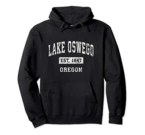 Lake Oswego Oregon OR Vintage Established Sports Design Pullover Hoodie