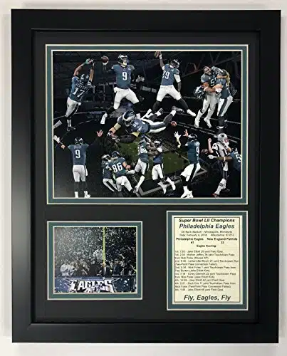 Legends Never Die Philadelphia Eagles Super Bowl NFL Champions Collectible  Framed Photo Collage Wall Art Decor   x, (U)