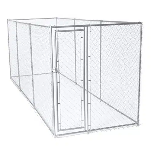 Lucky Dog EZ ' x ' x ' Heavy Duty Outdoor Galvanized Steel Chain Link Dog Kennel Enclosure with Configurations and Latching Door