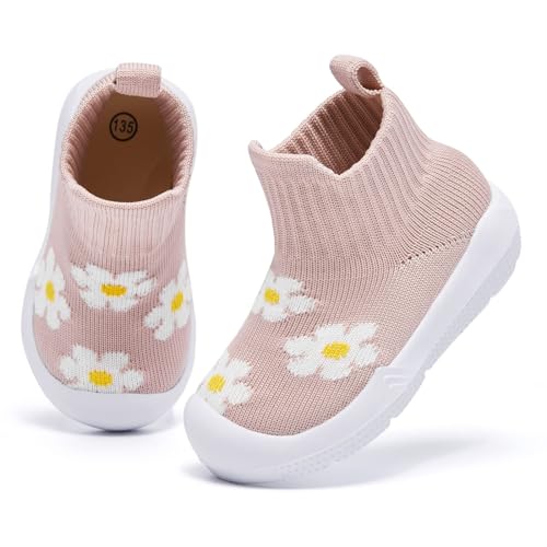 MORENDL Baby Socks Shoes Infants Slipper Non Slip First Walking Shoes Trainers for Toddler Boys Girls T#BeigeFlower onths