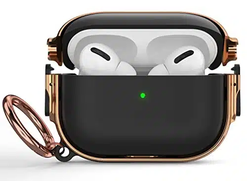 Maxjoy for Airpods Pro nd Generationst Generation Case Cover with Lock, Protective Hard AirPod Pro Case for Women Men with Keychain for Airpods Pro (), BlackRose Gold