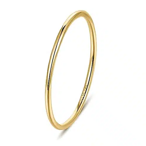 NOKMIT PC mm K Gold Filled Rings for Women Girls Thin Gold Ring Dainty Cute Stacking Stackable Thumb Pinky Band Non Tarnish Comfort Fit to ()