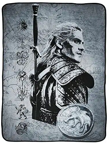 Netflix The Witcher Toss A Coin to Your Witcher Throw Blanket   Measures x Inches   Fade Resistant Super Soft Fleece