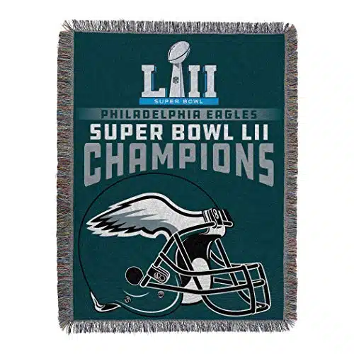 Northwest NFL Philadelphia Eagles Unisex Adult Woven Tapestry Throw Blanket, x , Super Bowl Champions