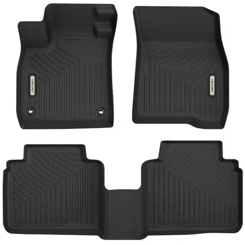 OEDRO Floor Mats for Honda Accord (Include Hybrid), All Weather Tailored TPE Floor Liners,st & nd Row Full Set, Black