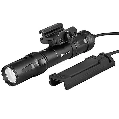 OLIGHT Odin Lumens Picatinny Rail Mounted Rechargeable Tactical Flashlight with Remote Pressure Switch, eters Beam Distance, Powered by Battery(Black)