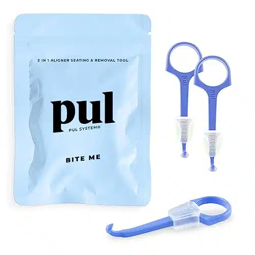 PUL Chewies & Clear Aligner Removal in Combo Tool   Compatible With Invisalign Removable Braces & Trays, Aligners, Retainers, Dentures   Hygienic Oral Care   Compact & Durable