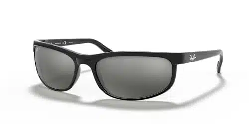 Ray Ban Men's RBPredator Rectangular Sunglasses, BlackPolarized Dark Grey, mm
