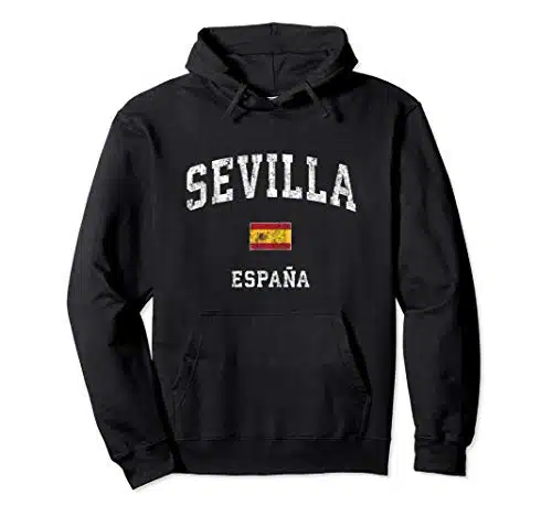 Sevilla Spain Vintage Athletic Sports Design Pullover Hoodie