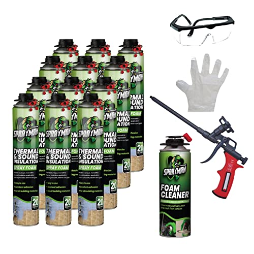 Sprayman Spray Foam Insulation Kit Closed Cell Spray Foam Spray  Cans Board Feet Can Gun and Cleaner Included