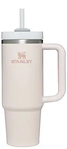 Stanley Quencher HFlowState Stainless Steel Vacuum Insulated Tumbler with Lid and Straw for Water, Iced Tea or Coffee, Smoothie and More, Rose Quartz, oz