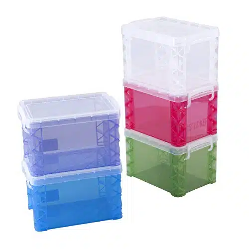 Super Stacker x Inch Index Card Holder, Box Only, Assorted Color, Color May Vary, Flash Card & Note Card Storage Organizer Container for Teachers & Studying