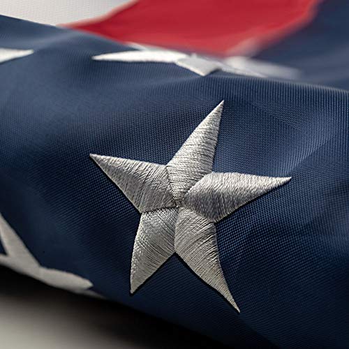 TNS This xFT Outdoor Embroidered American Flag is the Most Durable, Luxury Embroidered Star with Brightly Colored Brass Grommets